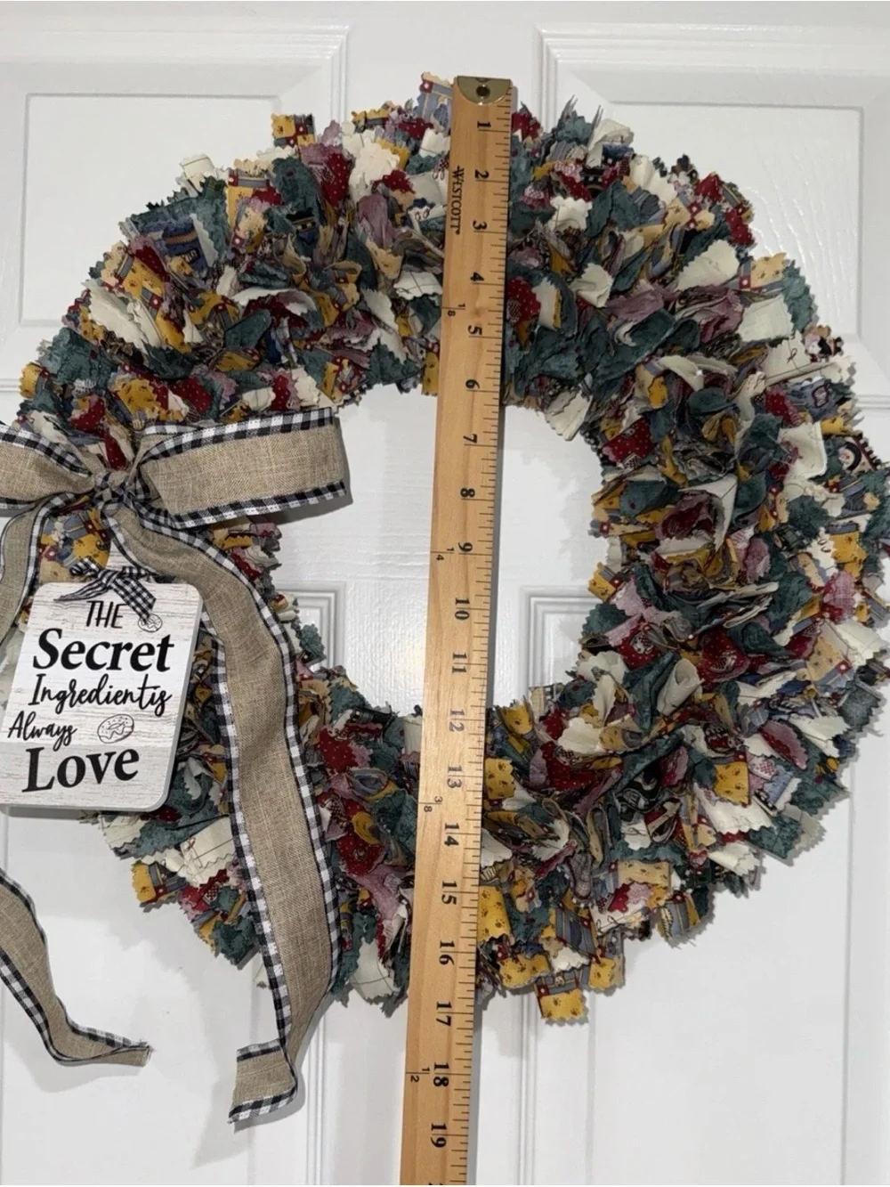Handmade Rag Wreath Grandmacore Cottage Eclectic Grannie's Kitchen NEW SEE NOTE